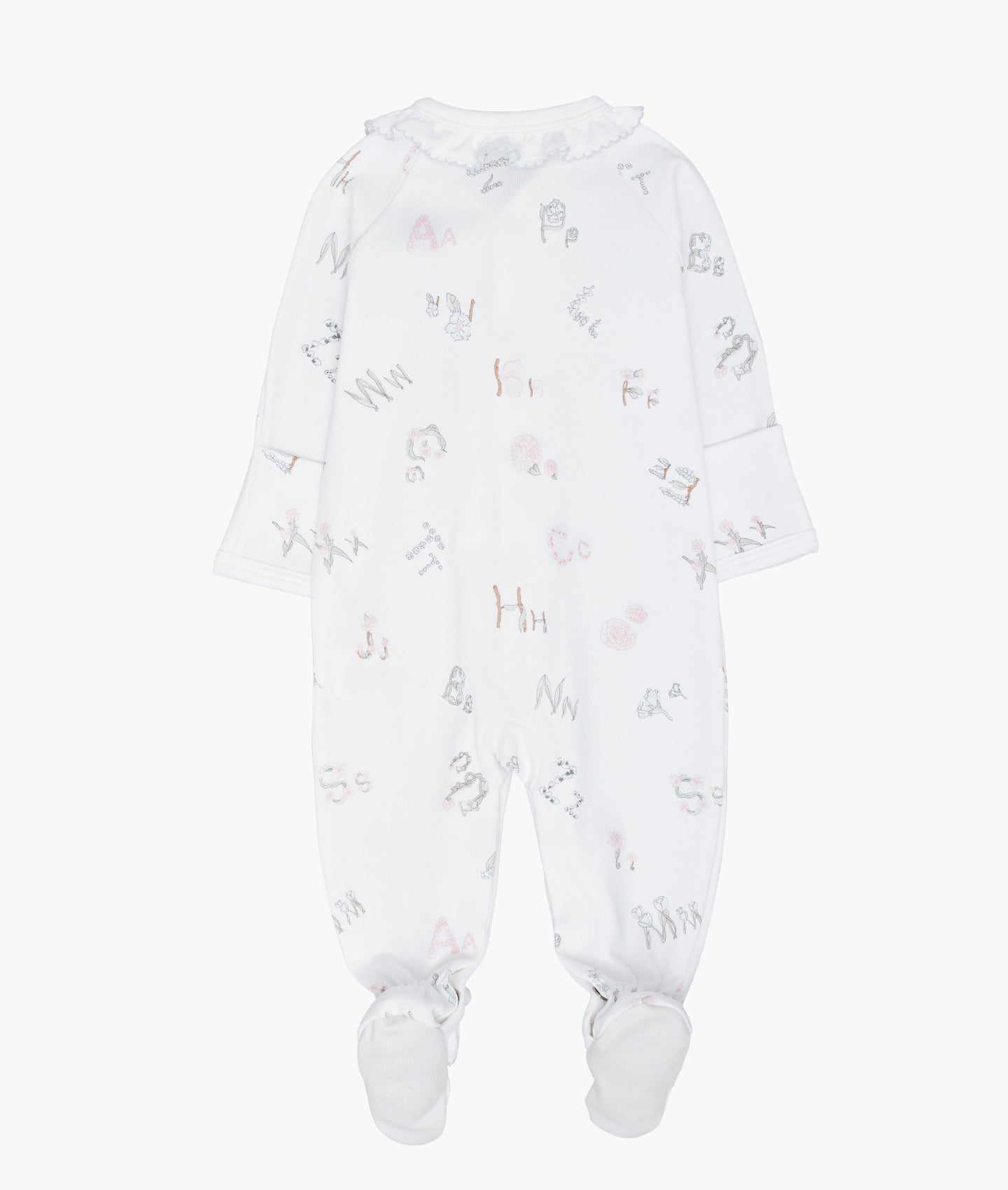 Alphabet Flowers Sara Ruffled Footie