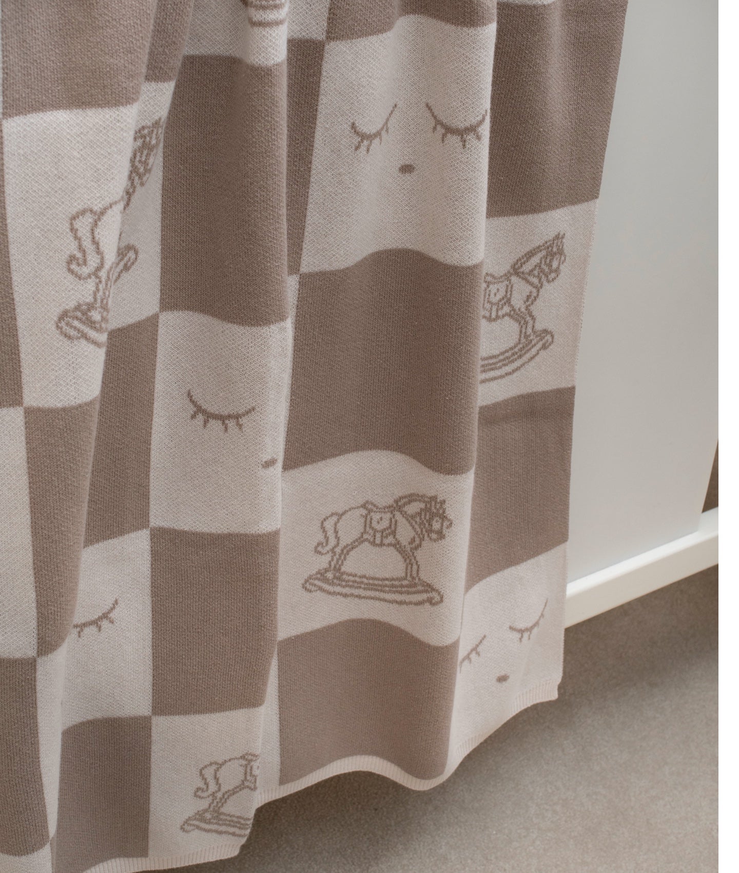 Rocking Horse Knitted Blanket