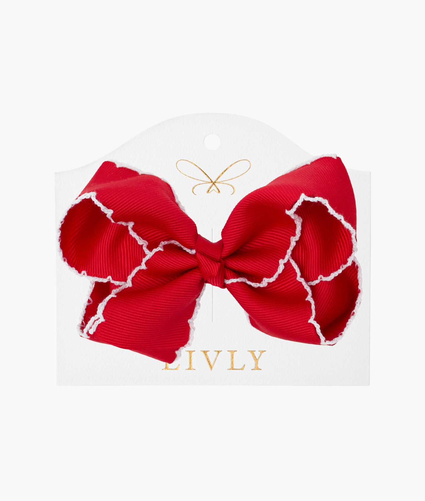 Large Picot Bow Red