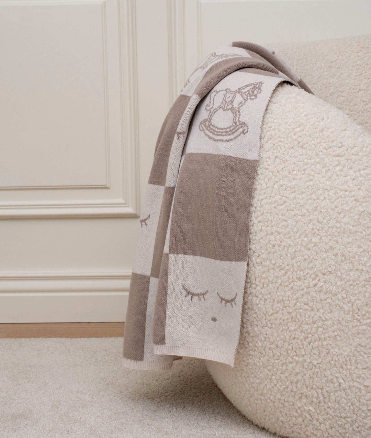 Rocking Horse Knitted Blanket